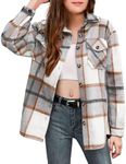 Arshiner Cute Flannel Jacket for Girls Button Down Long Sleeve Coat Fall Tween Outfits 13-14