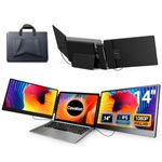 Laptop Screen Extender, 14” FHD 1080P IPS Portable Monitor Fit for 13-17.3", Plug and Play Laptop Monitor Extender Compatible with Mac, Wins, Dex, Chrome (14" Tri-Screen)