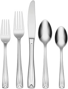 Oneida Lincoln 20 Piece Everyday Flatware, Service for 4, 18/0 Stainless Steel, Silverware Set, Dishwasher Safe, Silver