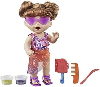 Baby Alive Sunshine Snacks Doll, Eats and Poops - Brown Hair - Summer-Themed Waterplay Baby Doll, Ice Pop Mold - Nuturing Dolls and Toys for Kids - F1681 - Ages 3+