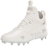 Under Armour Men's Sportlight Lux MC 2.0 Football Cleat, (100) White/White/Metallic Silver, 14