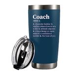 Coach Noun Definition Vacuum Insulated Tumbler Navy Coach Gifts Sports Team Manager Office Boss Appreciation Inspirational Stainless Steel with Removable Lid Drinkware (20 oz)