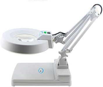 Magnifying Lamp Task Lamp Electronic Desk Lamp Magnifier Adjustable Light Super Bright Natural Daylight Inspection Stand Top Desk Magnifier Swivel Arm Utility Clamp Light (20X Loupes Glass)