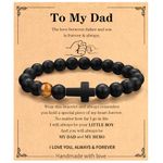 Cross Bracelet Gifts for Men Dad Father Papa Godfather Grandpa Husband,Christian Gifts for Men Faith