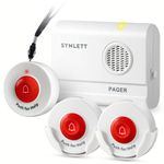 SYNLETT Caregiver Pager 3 Wireless Nurse Call Buttons for Elderly Monitoring SOS Alert System Portable Alarm Call Bell for Nursing Home Care Seniors Patients Emergency