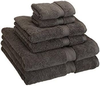Superior 900 GSM Luxury Bathroom 6-Piece Towel Set, Made of 100% Premium Long-Staple Combed Cotton, 2 Hotel & Spa Quality Washcloths, 2 Hand Towels, and 2 Bath Towels - Charcoal