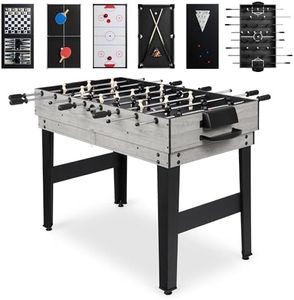 Best Choice Products 10-in-1 Combo Game Table Set w/Hockey, Foosball, Pool, Shuffleboard, Ping Pong, Checkers, Bowling, and Backgammon - Gray