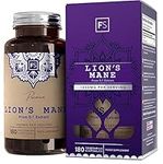 FS Lions Mane | High Strength Lions Mane Supplement - 180 Lions Mane Capsules 1000mg per Serving | Lion's Mane Mushroom Complex | Mushroom Supplement | Non-GMO, Gluten & Allergen Free | Made in the UK