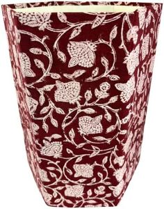 Waste Basket | Decorative Small Waste Basket | Cute Bedroom Trash Can | Red Trash Can (Red & Pink)