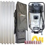 Kiam Gutter Cleaning System KV80-3 3600W Triple Motor Industrial Wet & Dry Vacuum Cleaner & Gutter Pole Kit & Holdall Carry Bag (40ft (12m))