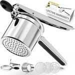 SPEENSUN Potato Ricer,Potato mashers,Heavy Duty Potato Masher with 3 Interchangeable Discs,Potato Ricer Stainless Steel for Fluffy Mashed Potato,Potato Press for Baby Food（Discs Will Stick up）