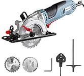 WORKPRO Mini Circular Saw 750W 4700RPM with 120mm TCT Blade and 115mm Diamond Blade, Cutting Depth 45mm (90 °)/28mm (45 °), for Wood, Metal, Tile and Plastic Cutting