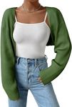 Zeagoo Women 2024 Fall Winter Shrug Sweater Long Sleeve Knit Bolero Crop Top Drop Shoulder Cardigan for Dresses Army Green