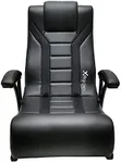 X Rocker Jynx Floor Gaming Chair, Headrest Mounted Speakers, 2.1 Bluetooth Audio System, Wireless, Recliner with Padded Armrest, 5111601, 37.01" x 22.83" x 34.65", Black