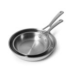 Sur La Table Classic 5-Ply Stainless Steel 2-Piece Skillet Set, 8" & 10", Silver