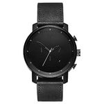 MVMT Leather Analog Black Dial Men Watch-D-Mc01Bl, Black Band