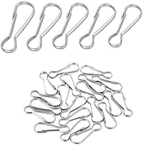 Metal Lanyard Snap Hooks, 50Pcs Spring Clips Hooks DIY Lanyard Hook for Grommet Flag Socks Clothesline Key Chain(50mm)