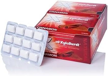 XyloBurst 100% Xylitol, Natural Chewing Gum, 12 Pack Blister Cards Non GMO, Vegan, Aspartame Free, Sugar Free, Keto Friendly (Cinnamon)