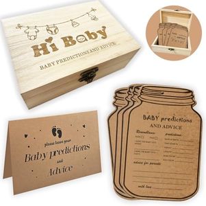 Dwsiplytg Baby Predictions and Advice Cards, Baby Prediction Card for Parents To Be, Baby Shower Advice Cards Keepsake Box, Baby Shower Game Gender Neutral Guessing Activities