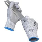 LEVEL 5 CUT RESISTANT SAFETY WORK GLOVES - EXCELLENT DEXTERITY, BREATHABILITY, WASHABLE (Medium)