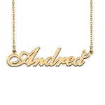 18K Gold Plated Name Necklace Andrea for Women Heart Pendant Jewelry Gifts