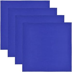 wisdompro Extra Large (16x16 inch) 4-Pack Microfiber Cleaning Cloth For Laptop, LCD TV/Computer Screen/Monitor, Tablet, Camera Lens, Glass, Lenses, other Delicate Surface - Blue