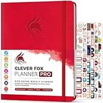 Clever Fox Planner PRO – Weekly & Monthly Life Planner to Increase Productivity, Time Management and Hit Your Goals, 8.5x11″ (Red)
