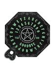 Black Glow In The Dark Octagon Spirit Board - 1cm x 40cm (1 Pc.) - Featuring Luminous Letters & Numbers with Planchette - Ideal for Mystical Readings & Communicating with the Spirit World