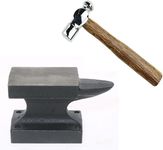 Iron Horn Anvil Bench Block,Small Iron Single Horn Base Jeweler Blacksmith Tool, Metal Stamping Hammer for Jewelry Making