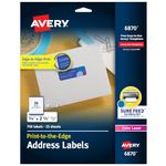 Avery 6870 White Laser Labels for Color Printing, 3/4x2-1/4 Label, 750 Labels/Pack