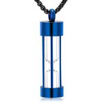 Oinsi Eternity Memory Hourglass Urn Necklace Cremation Jewelry Pendants for Women Men +Gift Box+Fill Kits, 316L