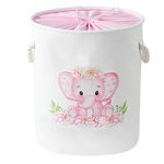 INough Baby Gift Basket Empty, Baby Girl Gift Pink Laundry Basket, Larage Laundry Hamper, Toy Box, Baskets Storage Organization Collapsible Laundry Basket for Laundry Kidsroom Bedroom Storage