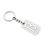 Homxi Keychain for Men Birthday Gift,Key Chain Rings Stainless Steel,Letter B Key Chain Silver Ring