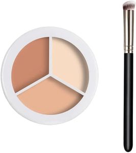 New New Tri-color Face Concealer Highlight Contour Palette, Color Corrector Palette With Brush Contouring Foundation/Concealer Conceals Dark Circles, Blemish, Waterproof Long-Lasting