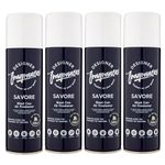 Designer Fragrances 4 Pack Savore Air Freshener Blast Cans - For Home & Vehicles – Natural Oils, Luxury Lasting Smell, Dry Mist Quick Release Spray – Deodorise & Neutralise Odours – 300ml