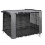 HiCaptain Folding Metal Dog Crate Cover for 42 Inch Wire Pet Cage(Two-Tone Gray)