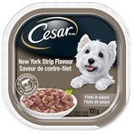 CESAR Filets in Sauce Wet Dog Food - New York Strip, 100g (Pack of 24) Tray