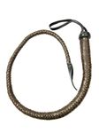 PETS TRIANGLE 3FT Leather Bull Whip with Leather Handle (Chocolate Brown)