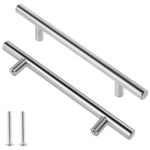 RSYHVG 2 Pack Kitchen Cupboard Handles Stainless Steel Kitchen Door Handles Brushed Cabinet Handles Wardrobe Handles Drawer Handles (Hole Centre 128mm)