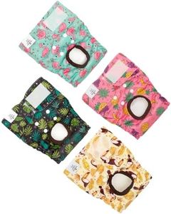 CuteBone Washable Female Dog Diapers 4 Pack Reusable Doggie Heat Diapers for Period FMG10XL