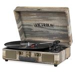 Victrola Vintage 3-Speed Bluetooth Portable Suitcase Record Player with Built-in Speakers | Upgraded Turntable Audio Sound| Includes Extra Stylus | Farmhouse (VSC-550BT-FSG)