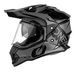 O'NEAL | Motorcycle Helmet | Enduro Motorcycle | Ventilation openings for maximum airflow & cooling, ABS shell, integrated sun visor | Sierra Helmet R V.22 | Adult | Black Grey | S