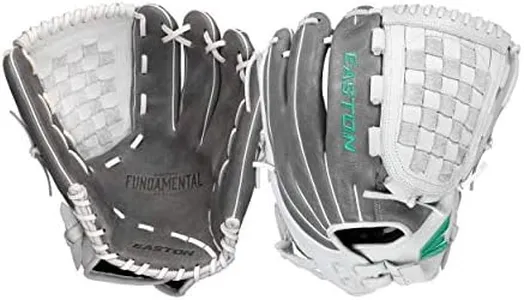 Easton | FUNDAMENTAL Fastpitch Softball Glove | 12.5" | RHT | Outfield/Pitcher Pattern | Woven Web | FMFP125