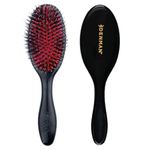 Denman Boar Bristle Hair Brush – Smoothing & Shine Enhancing for Slick Back Styles, Curl Defining & Detangling. Hairbrush for All Hair Types for Women & Men