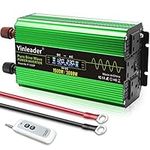 Yinleader Power Inverter 1500W / 3000W Pure Sine Wave DC 12V to 240V AC LCD 3 UK Sockets with Remote