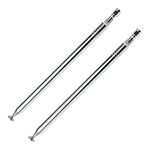 Create idea 2pcs 10 Sections Telescopic Antenna Aerial 200-1200mm 10mm Diameter DAB FM Antenna Replacement for Radio TV VHF/UHF Wireless System Stainless Steel