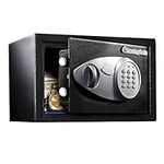 SentrySafe Security Safe with Digital Keypad Lock, Steel Safe with Interior Lining and Bolt Down Kit, California DOJ Certified for Gun Storage, 0.41 Cubic Feet, 7.6 x 11.4 x 10.4 Inches, X041E