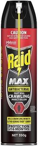 Raid Max Antibacterial Fast Kill Crawling Insect Killer, Insect Spray for Cockroaches, Fleas, Spiders, and More, 350g, 1 Count