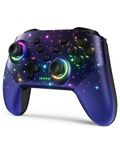 VOYEE Switch Controller, Wireless Pro Controller Compatible with Switch/Lite/OLED, Multi-Platform Windows PC/IOS/Android Controller with Cool RGB Light/Programmabele/Motion/Vibration/Turbo/Wakeup