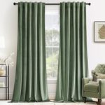 MIULEE Velvet Curtains 90 inches - Luxury Blackout Curtains for Bedroom Living Room Thermal Insulated Super Soft Window Drapes Rod Pocket & Back Tab, Sage Green, W52 x L90 inches, 2 Panels